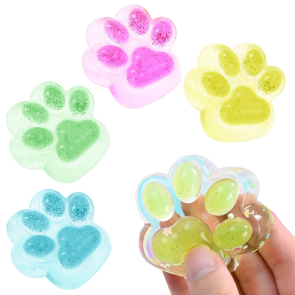 Amazon | 4点セット スクイーズ 肉球 スクイーズ玩具 おもちゃ 猫 肉球