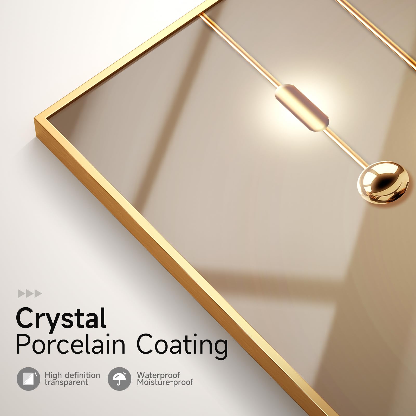 Amazon.co.jp: 額入りモダンラグジュアリーゴールドウォールアート、3