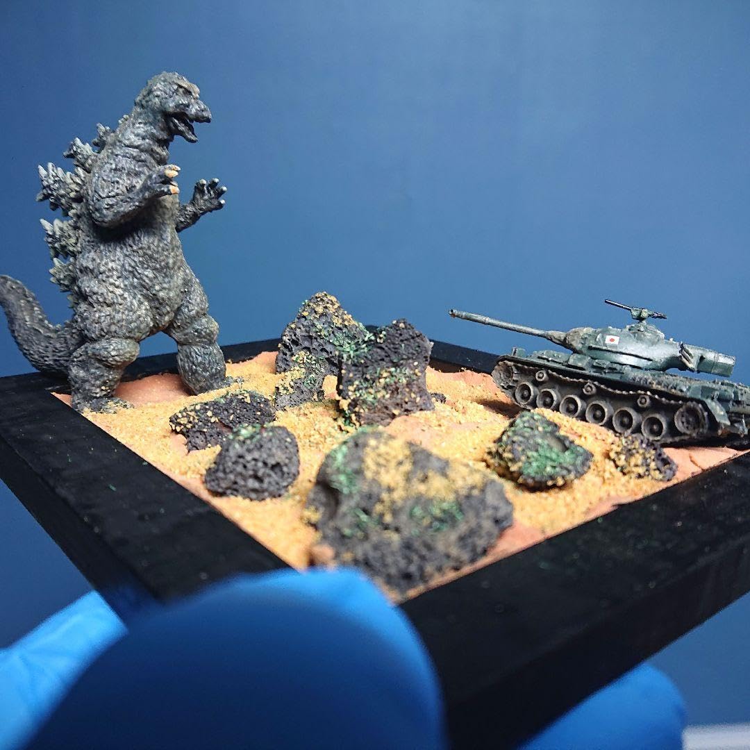 ゴジラ対自衛隊 61式戦車 (モスラ対ゴジラ) ジオラマ ゴジラ対自衛隊