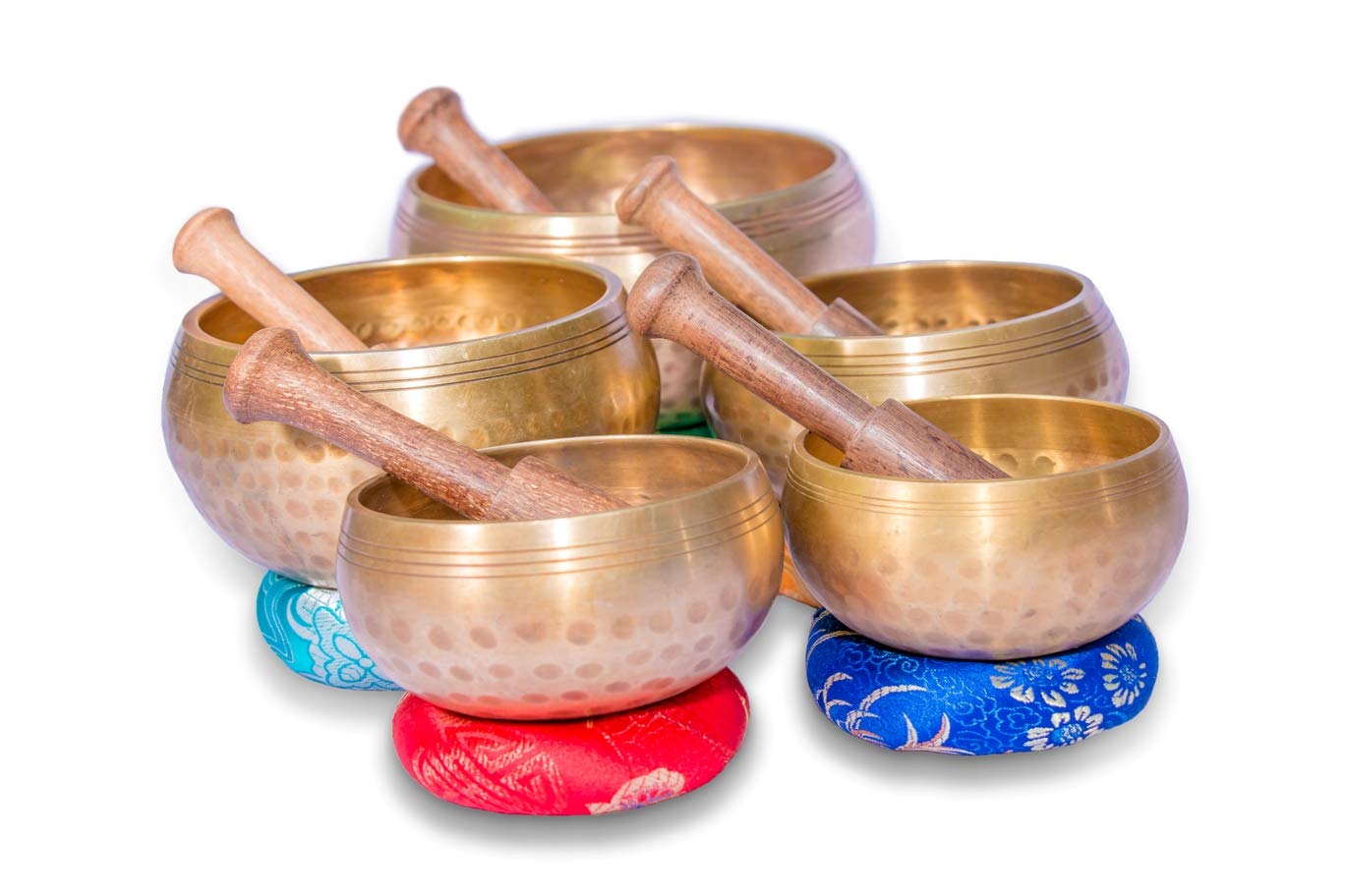 Amazon | チベットシンギングボウル5個セット、本物の7つの金属製瞑想