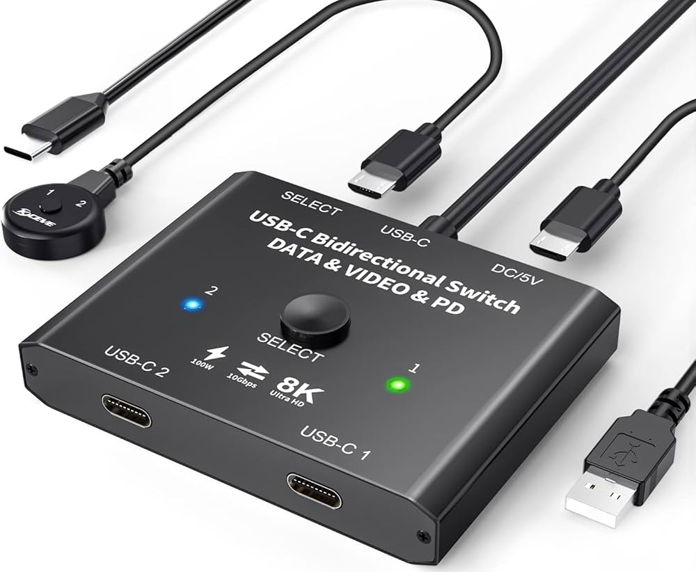 Amazon.co.jp: USB C 切替器、2入力1出力、1入力2出力、USB C 双方向