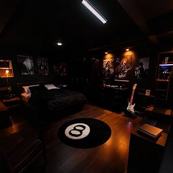 Amazon.com: 8 Ball Rug, 32 inch Large Black Round Rug for Home