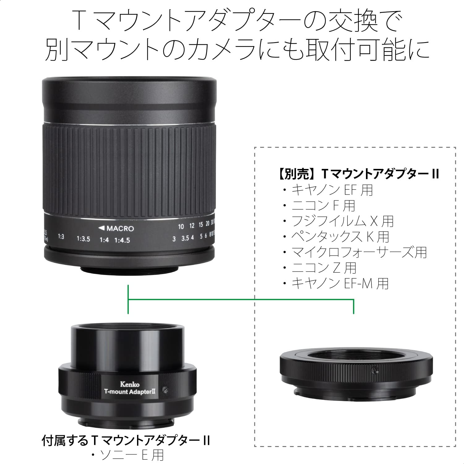 Amazon.co.jp: Kenko 望遠レンズ ミラーレンズ 400mm F8 NIIS ソニーE