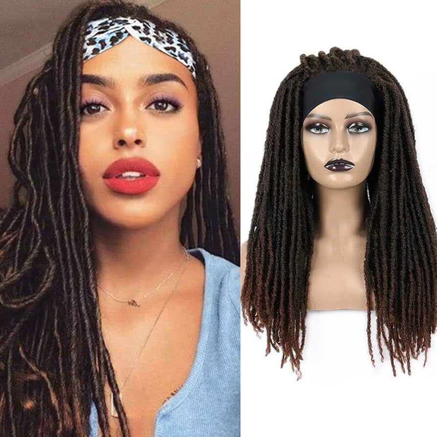 Amazon.co.jp: LSOAARRT ロングブラックヘッドバンドウィッグドレッド