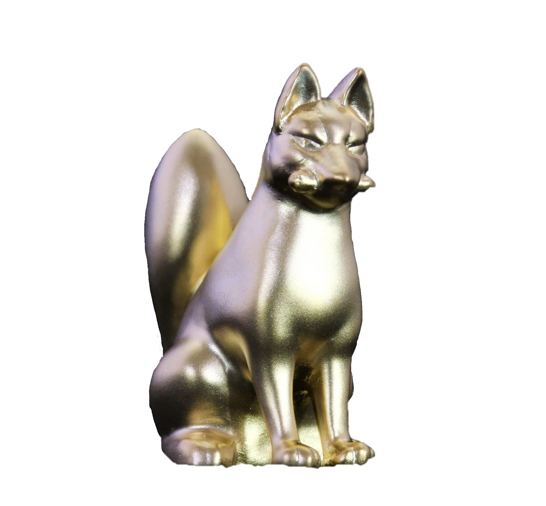 Amazon.co.jp: 日本黎明社 津田潔志作「金運霊狐」 純銀製24金鍍金