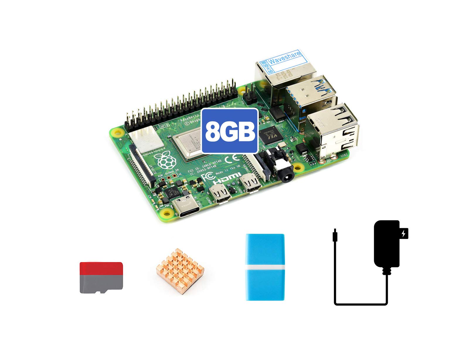 Amazon.com: waveshare Accessory Compatible with Raspberry Pi 4B