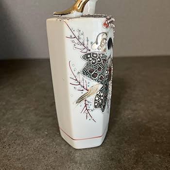 Amazon.co.jp: 清水焼鳴き徳利鶯徳利六角形酒器鶯徳利京都清水銘傷無し