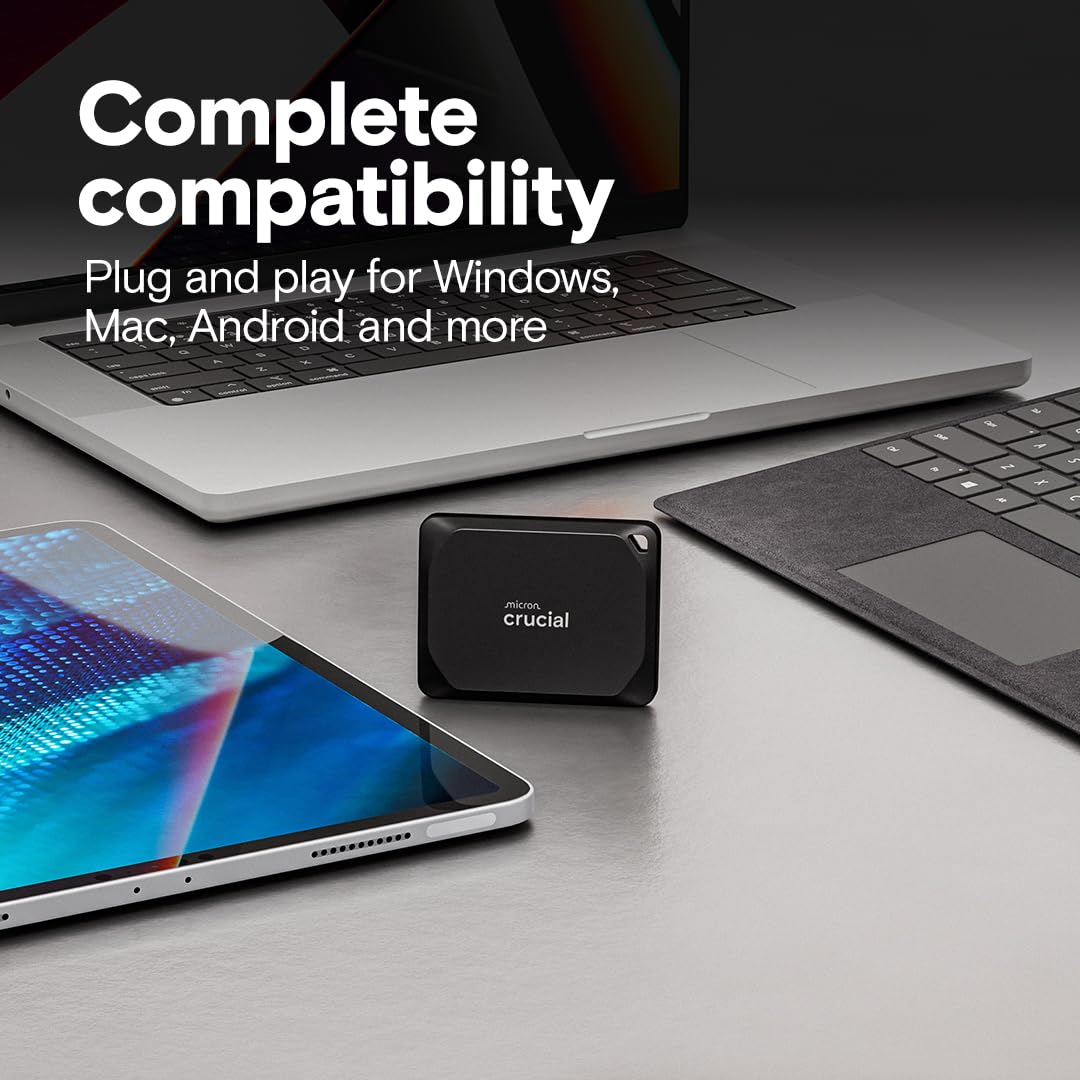 Crucial X10 Pro 1TB Portable SSD - Up to 2100MB/s Read, 2000MB/s