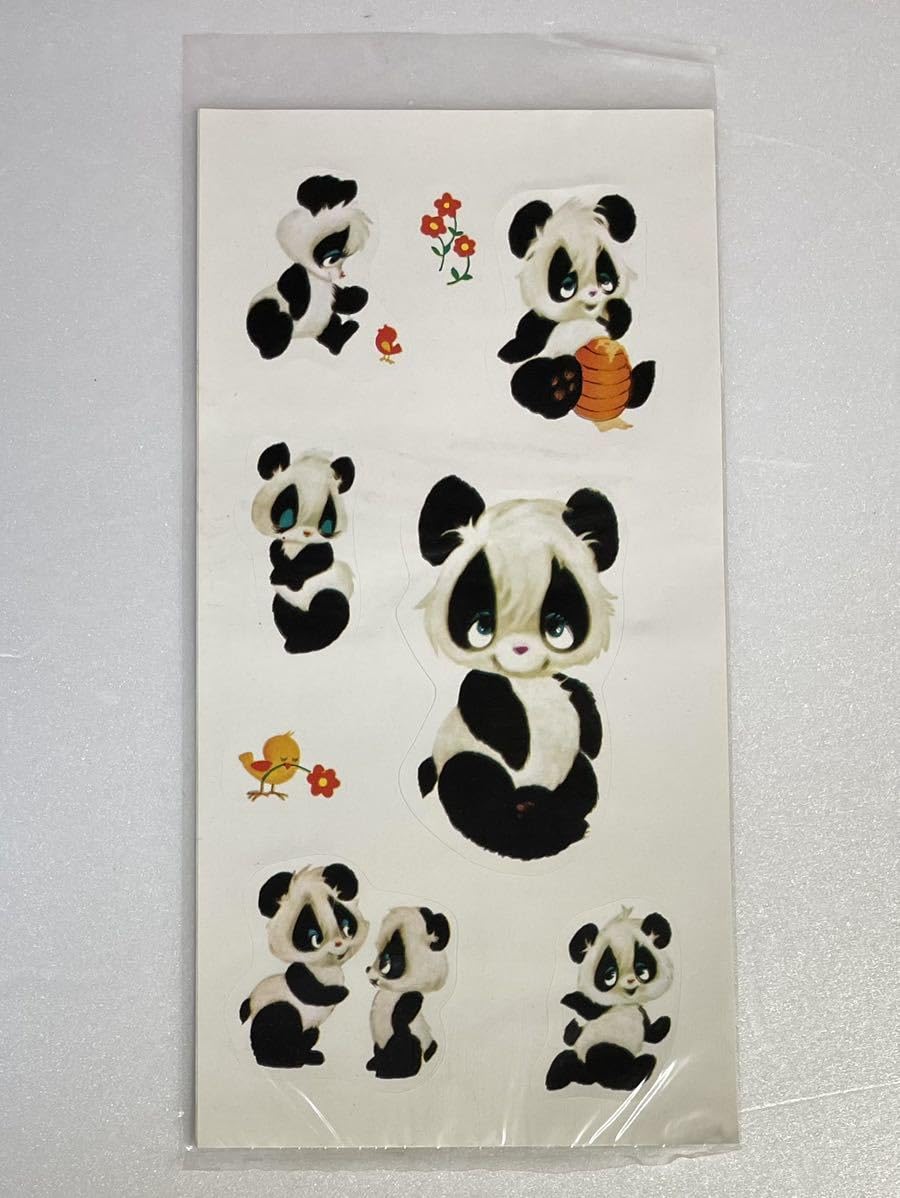 Amazon.co.jp: レア 昭和レトロ 当時物 パンダ シール ② 検ホール