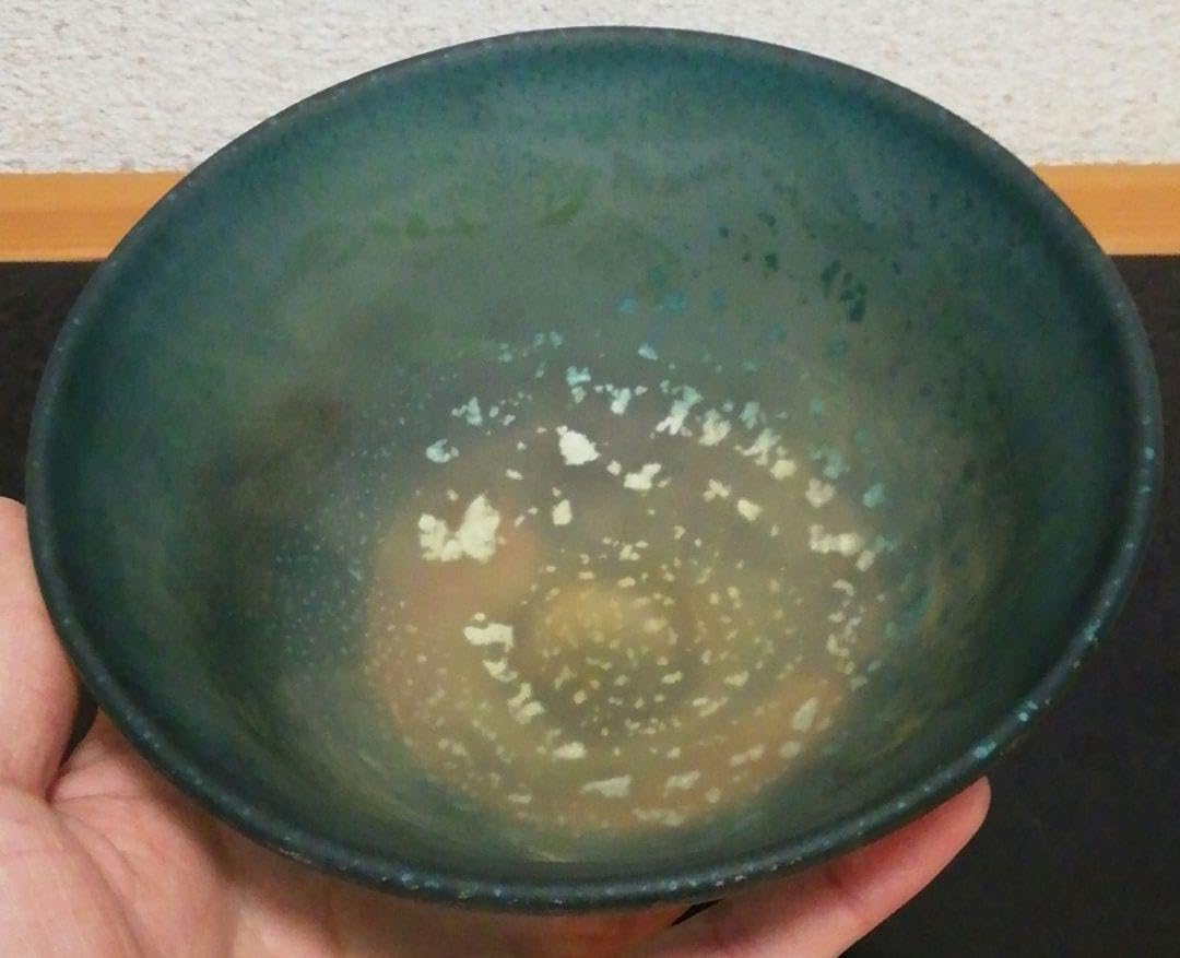 Amazon.co.jp: 大川薫作 彩色 金銀箔入 クリスタル 硝子 茶碗 共箱