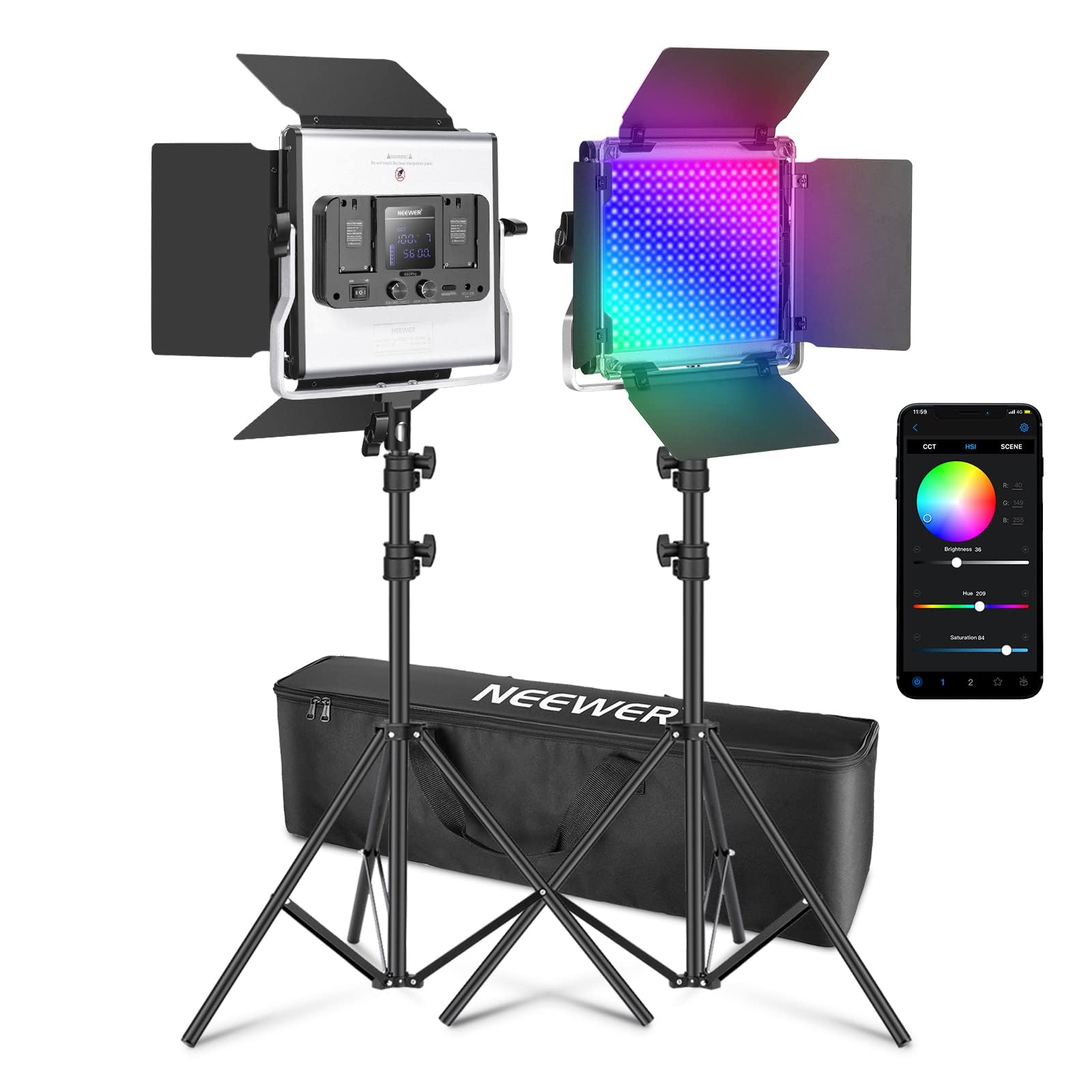 Amazon | NEEWER 660 PRO II RGB LEDビデオライト 撮影用ライト