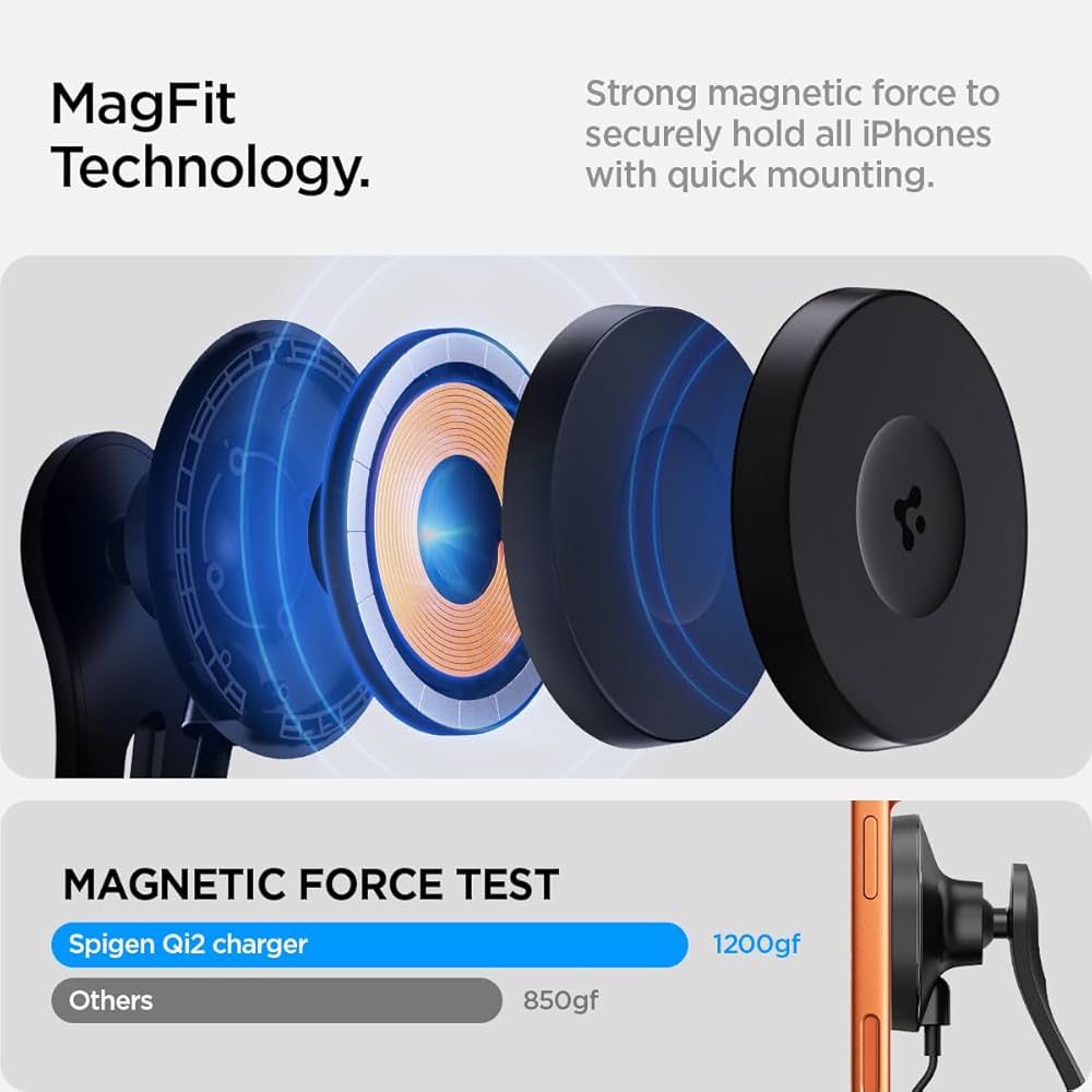 Amazon.co.jp: Spigen TapLock Qi2 MagSafe充電テスラ電話マウント