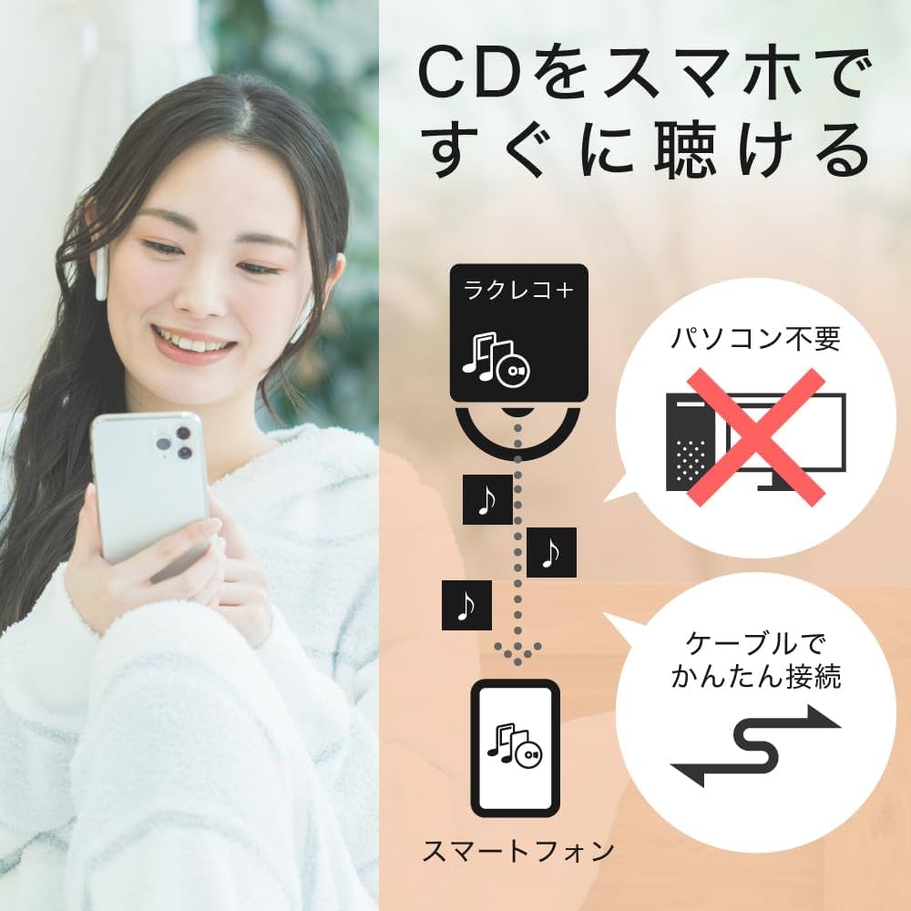 Amazon.co.jp: バッファロー ラクレコ+ iPhone スマホ CD 取り込み CD