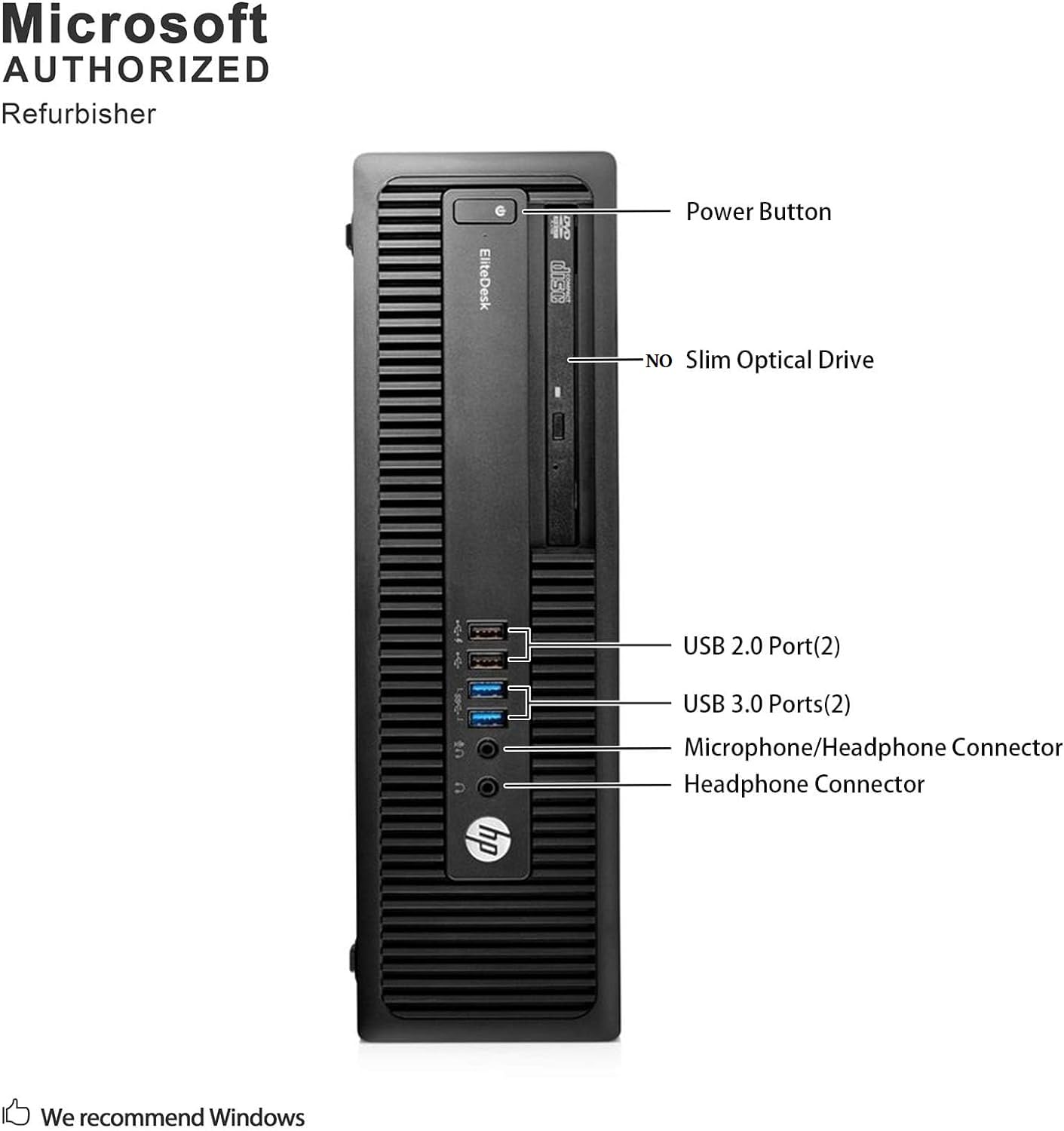 Amazon.com: HP EliteDesk 800 G2 SFF Desktop PC Computer w/ 23.8