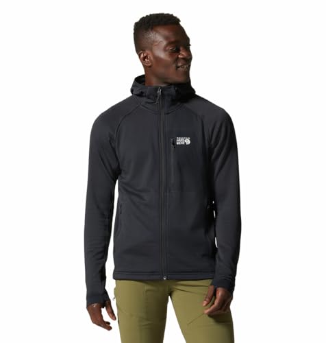 Mountain Hardwear Men's Polartec Power Grid Full Zip Hoody, Black