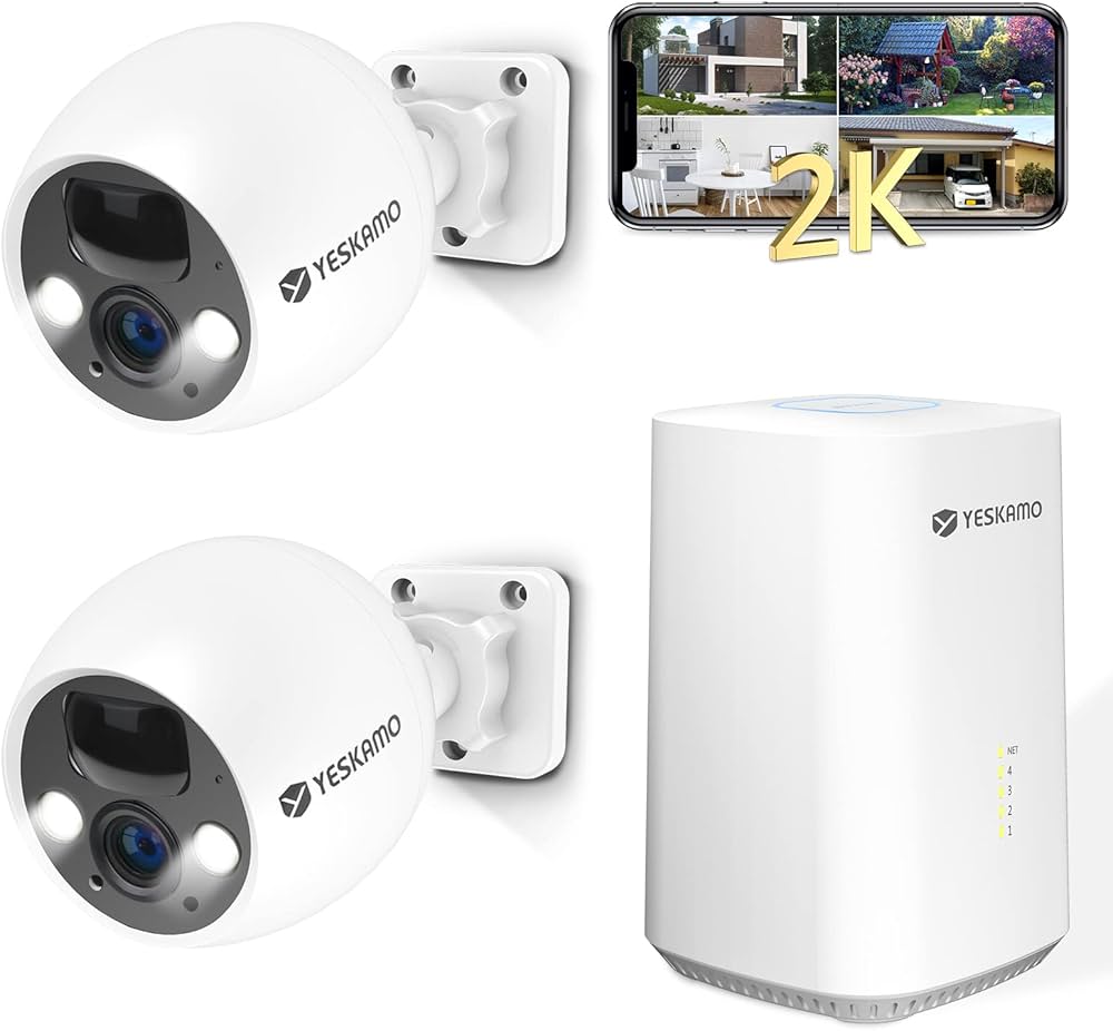 Amazon.co.jp: 【400万画素・完全無線】 YESKAMO 防犯カメラ 屋外