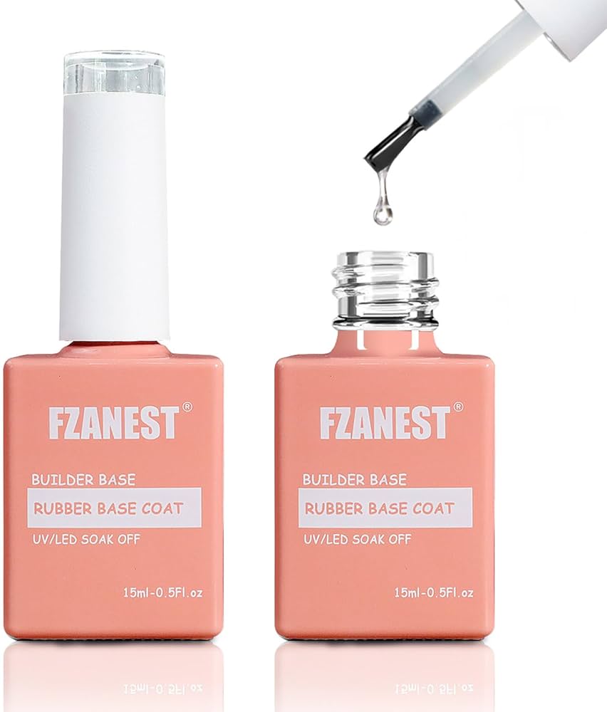 Amazon.com: FZANEST Rubber Base Gel Polish Set 15ml*2pcs,5 IN 1