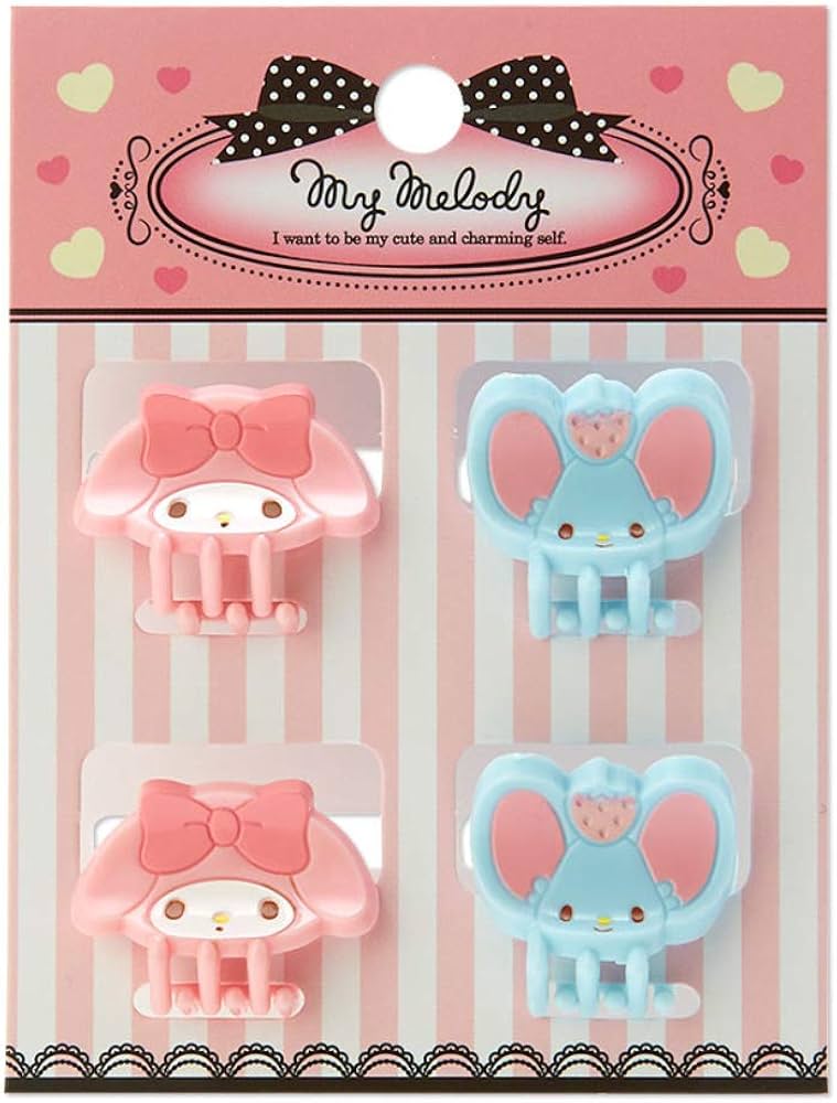 Amazon.com: SANRIO My Melody Hair Clip 4 Piece Kids Womens Adults