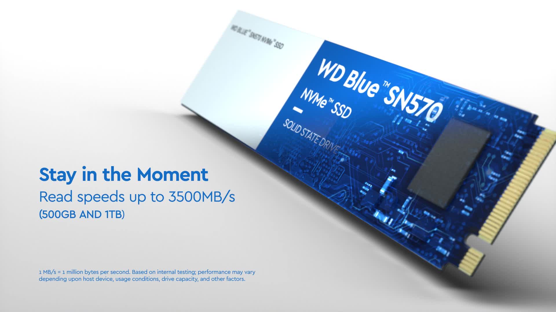 WD BLUE SN570 1TB M.2 2280 PCIe Gen3 NVMe up to 3500 MB/s read