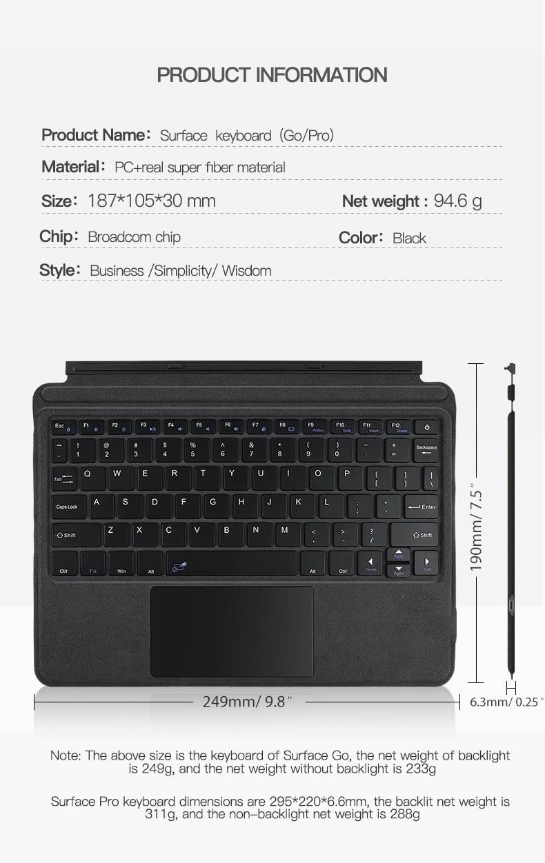 Amazon.co.jp: Surface Pro 7/Pro 6 /Pro 5/ Pro 4/Pro 3 キーボード