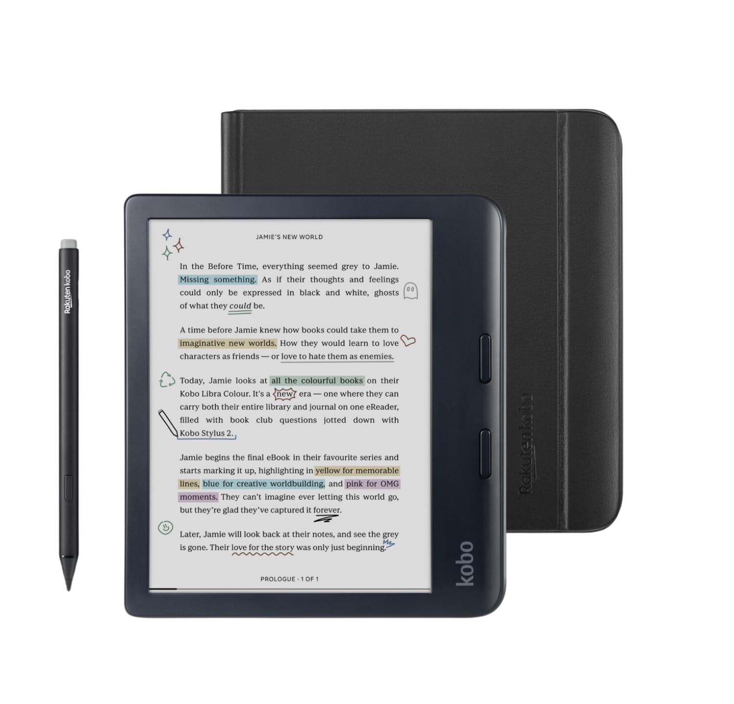 Amazon.com: Kobo Libra Colour Black eReader with Case Bundle