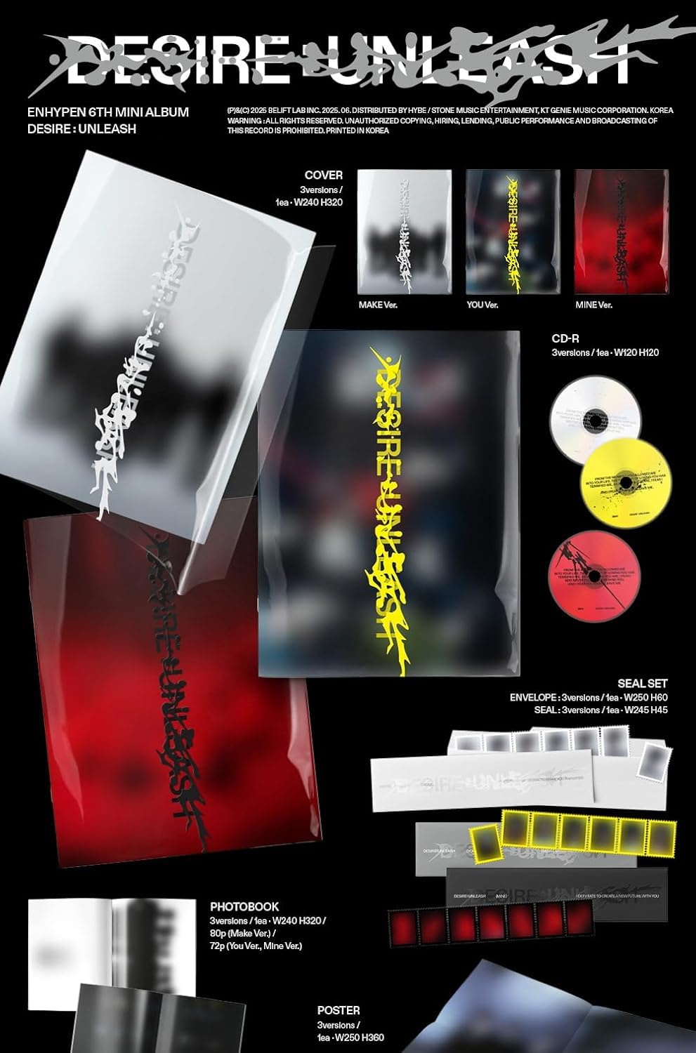 Amazon.com: EN-HYPEN DESIRE : UNLEASH 6th Mini Album (MINE ver