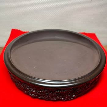 Amazon.co.jp: 赤間硯大型日月硯 2.3kg超 共桐箱付 昭竜山 下井百合昭