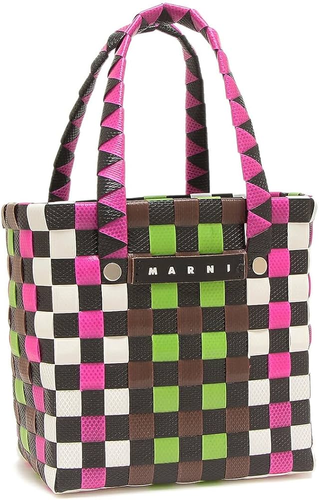 Amazon.co.jp: [マルニ]かごバッグ マルチカラー ウーブン マイクロ
