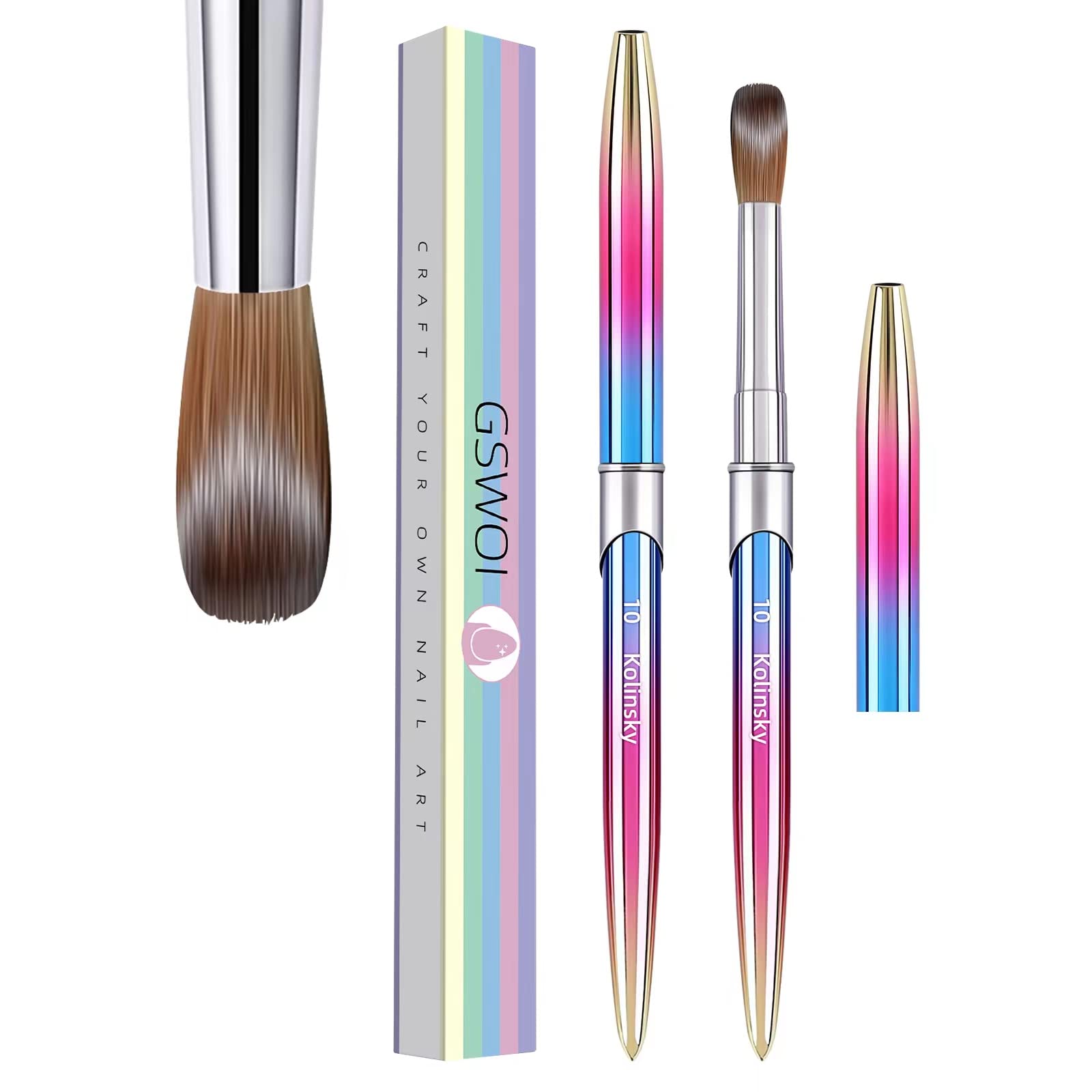 Amazon.com : 100% Kolinsky Acrylic Nail Brush,3D Nail Brushes for