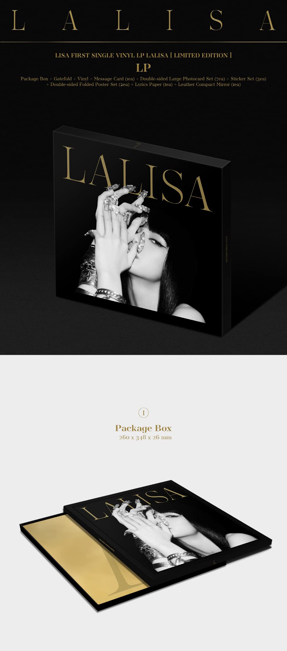 KAKAO M LISA - LISA FIRST SINGLE VINYL LP LALISA+Extra Photocards