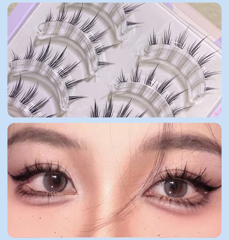 Amazon | つけまつげ ナチュラル ア 人気 5ペア 0.01mm極細 透明軸 芯