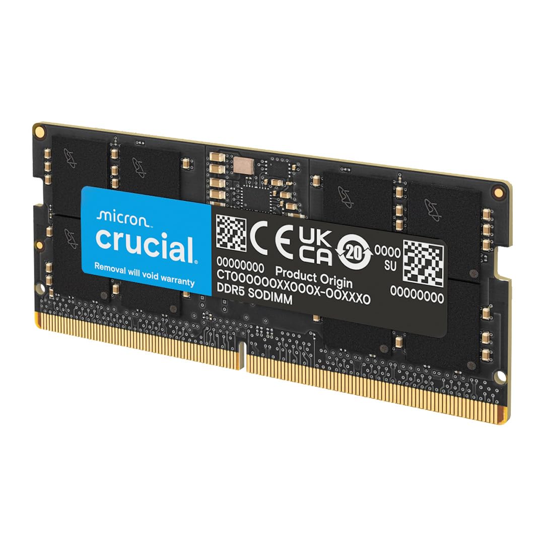 Crucial 32GB DDR5 RAM, 5600MHz (or 5200MHz or 4800MHz) Laptop