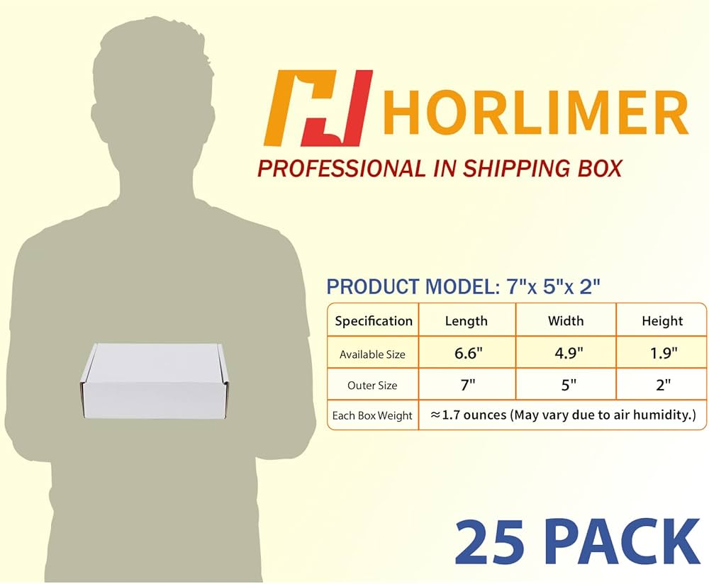 Amazon.com: HORLIMER 7x5x2 inches Shipping Boxes Set of 25, White