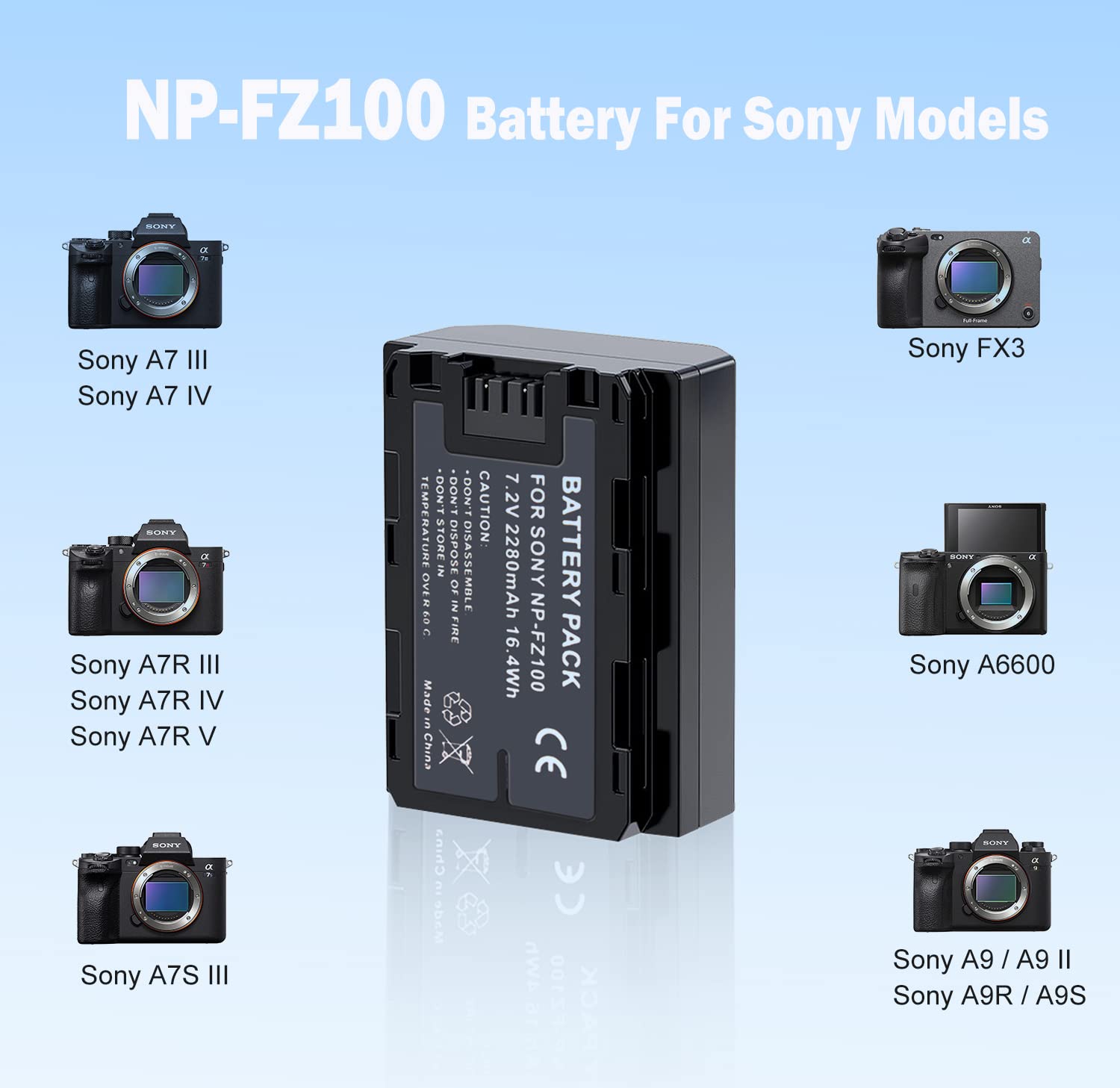 Amazon.com : 2 Pack NP-FZ100 Battery & Battery Charger Replacement