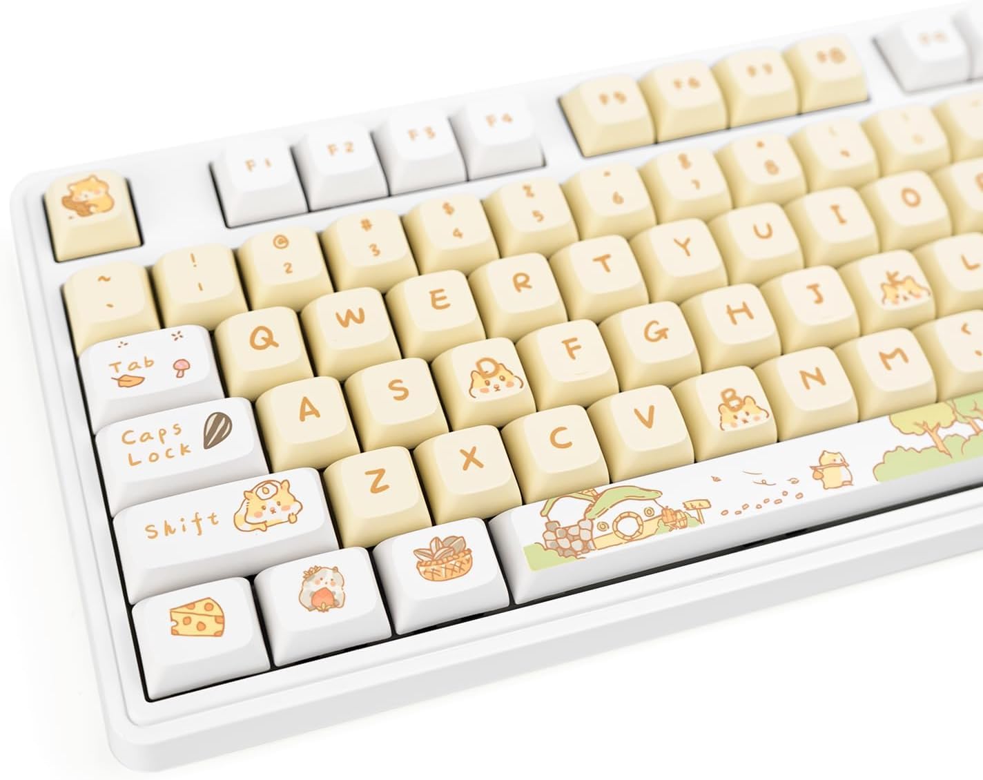 Amazon.com: JOLINTAL 131-Key Creamy Yellow PBT Keycaps Set, Dye