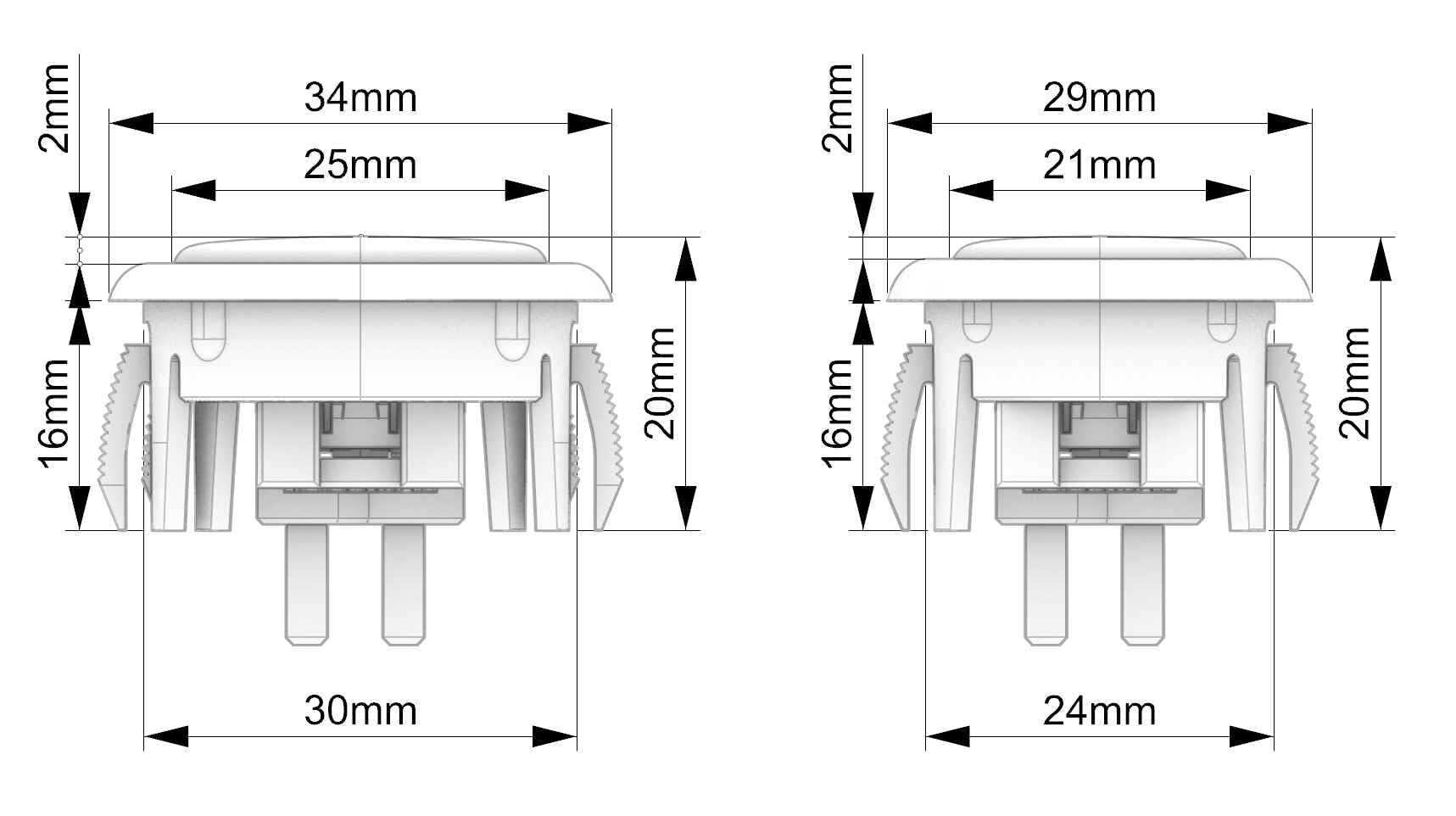 Amazon.co.jp: Punck Workshop 1pc 30mm 11pcs 24mmメカニカルボタン