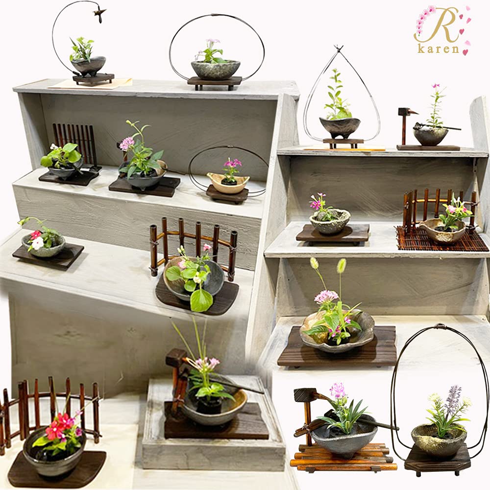 Amazon.co.jp: ミニ生け花セット 華恋【NO32 舟形水盤（大）】信楽焼