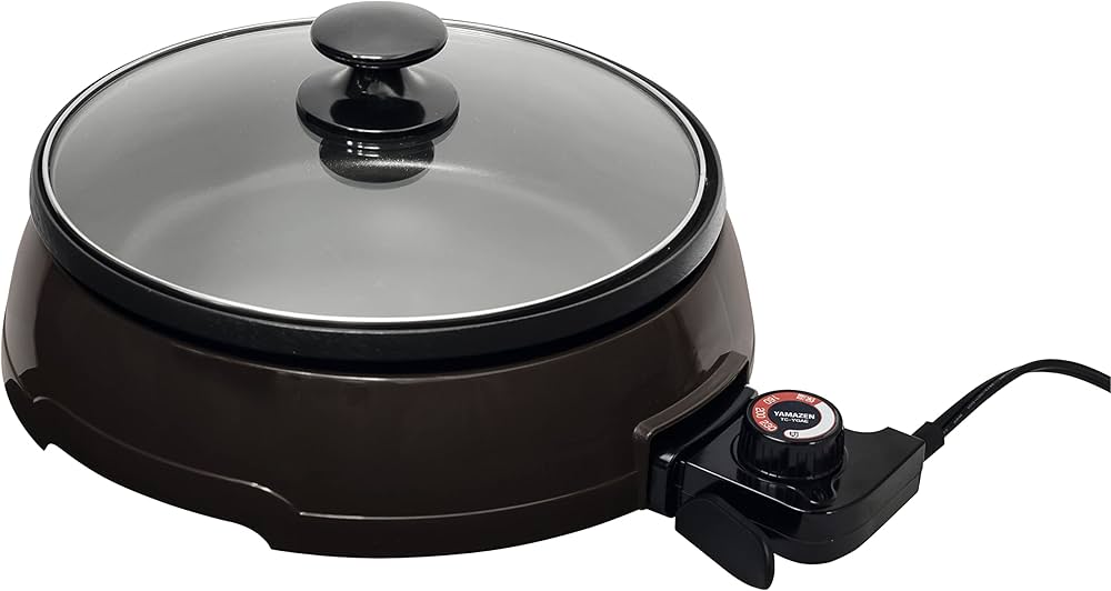 Amazon | [山善] 電気 グリル鍋 1200W ハイパワー 容量2L (直径23×深さ