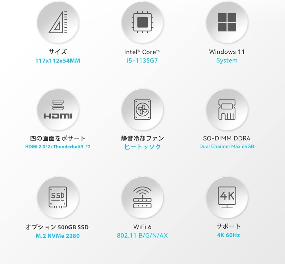 Amazon.co.jp: インテル NUC 11 Pro ミニPC, インテル Core i5-1135G7