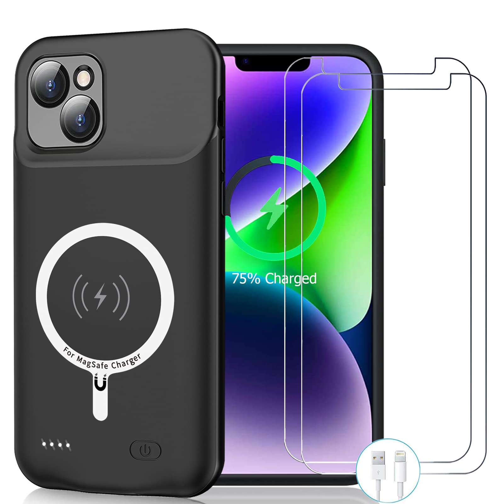 Amazon.com: Wireless Charging Case for iPhone 14 Plus, 10800mAh