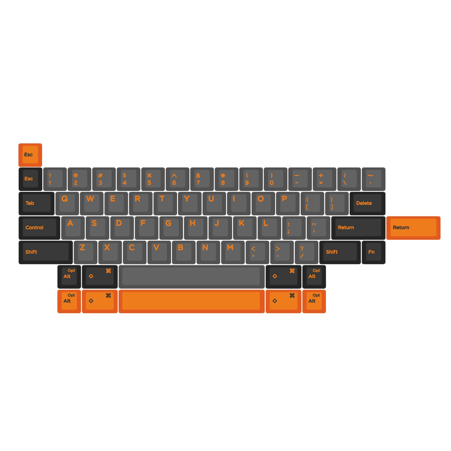 Amazon.com: KPREPUBLIC Domikey hhkb abs doubleshot keycap Set
