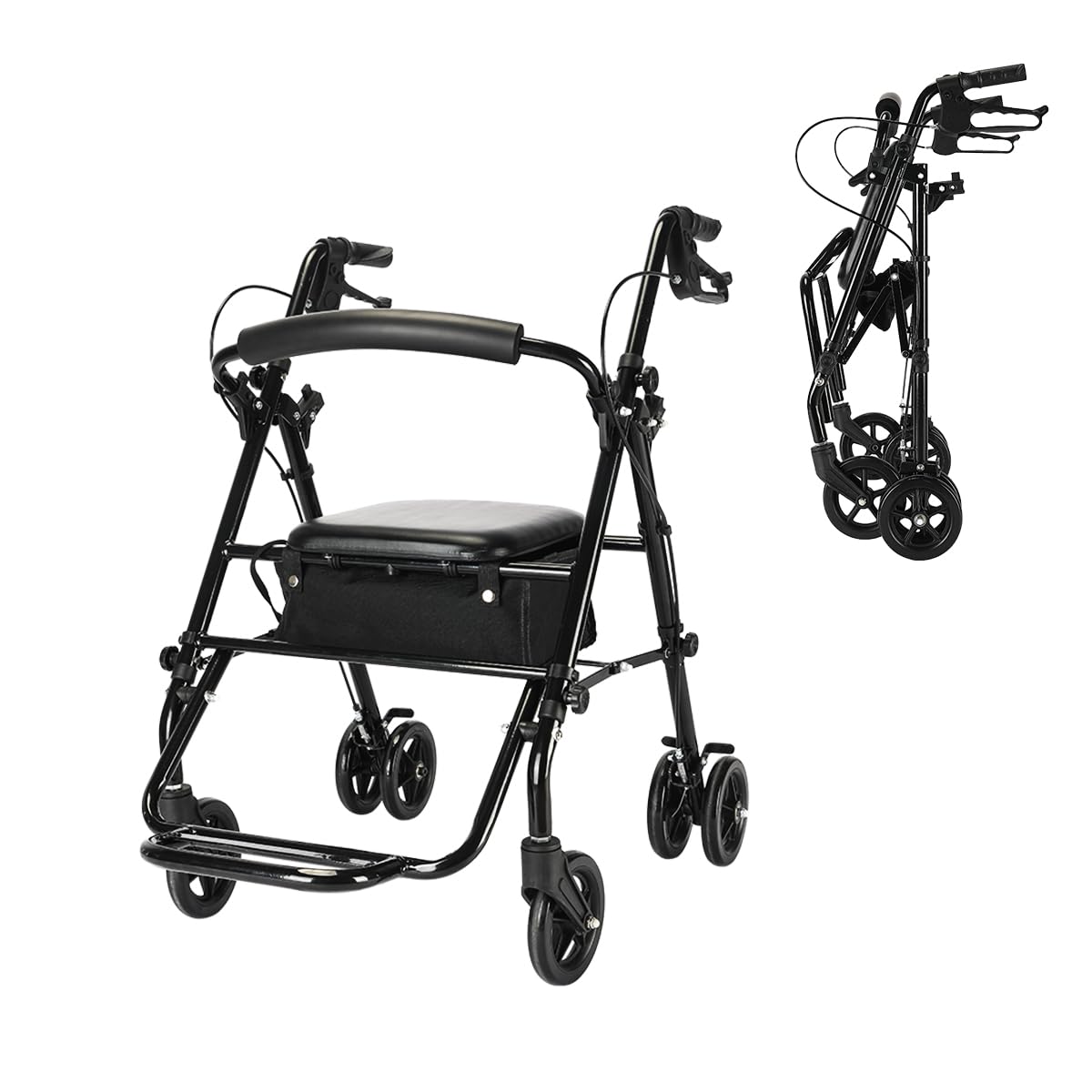 Amazon | RAKU シルバーカー 歩行補助車 兼車椅子 座れる 高さ調節可能