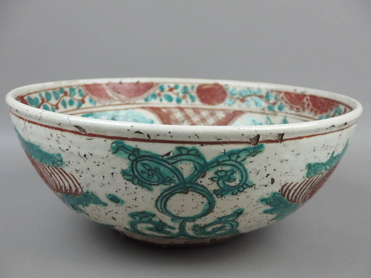 Amazon.co.jp: 【骨董茶道具】古い犬山焼古犬山赤絵鳳凰文大鉢fi029tl