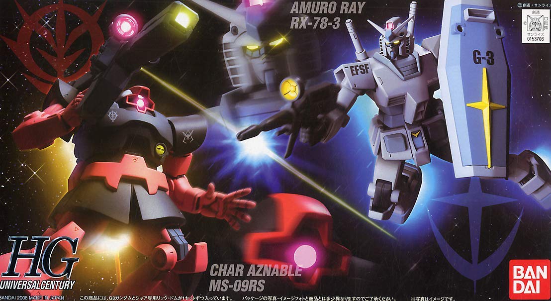 Amazon.com: Bandai Hobby HGUC 1/144 RX-78-3 Gundam & Char's Rick