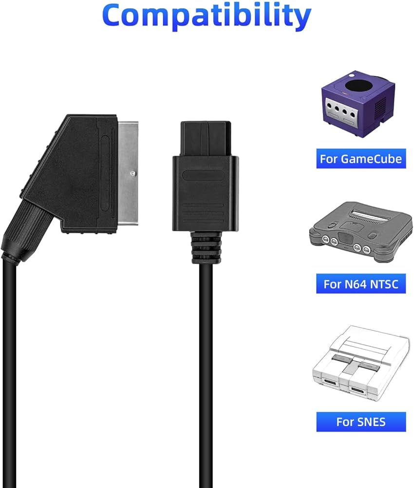 Amazon.com: Mcbazel RGB Scart AV Cable for SNES GameCube(NGC) N64