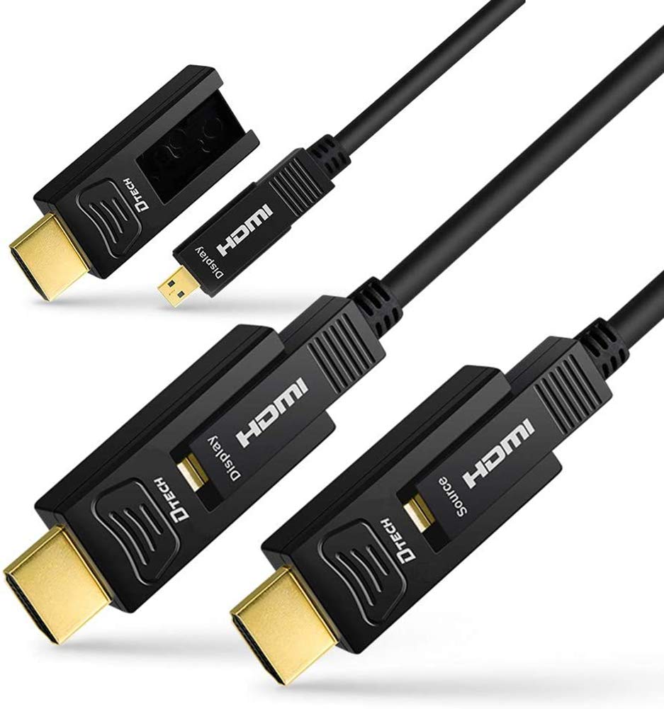 Amazon | DTECH 配管用 着脱式 光ファイバーHDMIケーブル 100m HDMI
