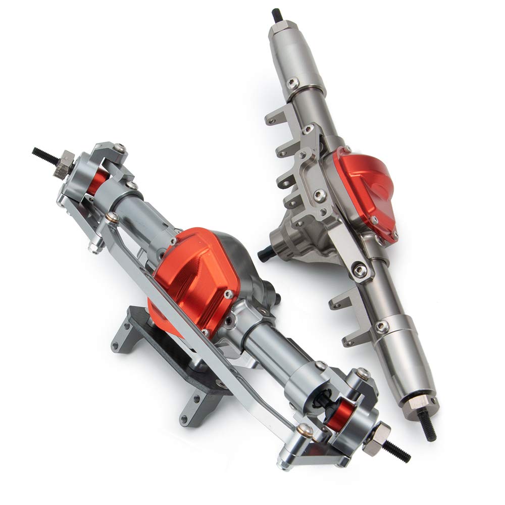 Amazon.com: CNC Aluminum Front & Rear Axle Set for 1/10 SCX10 RC