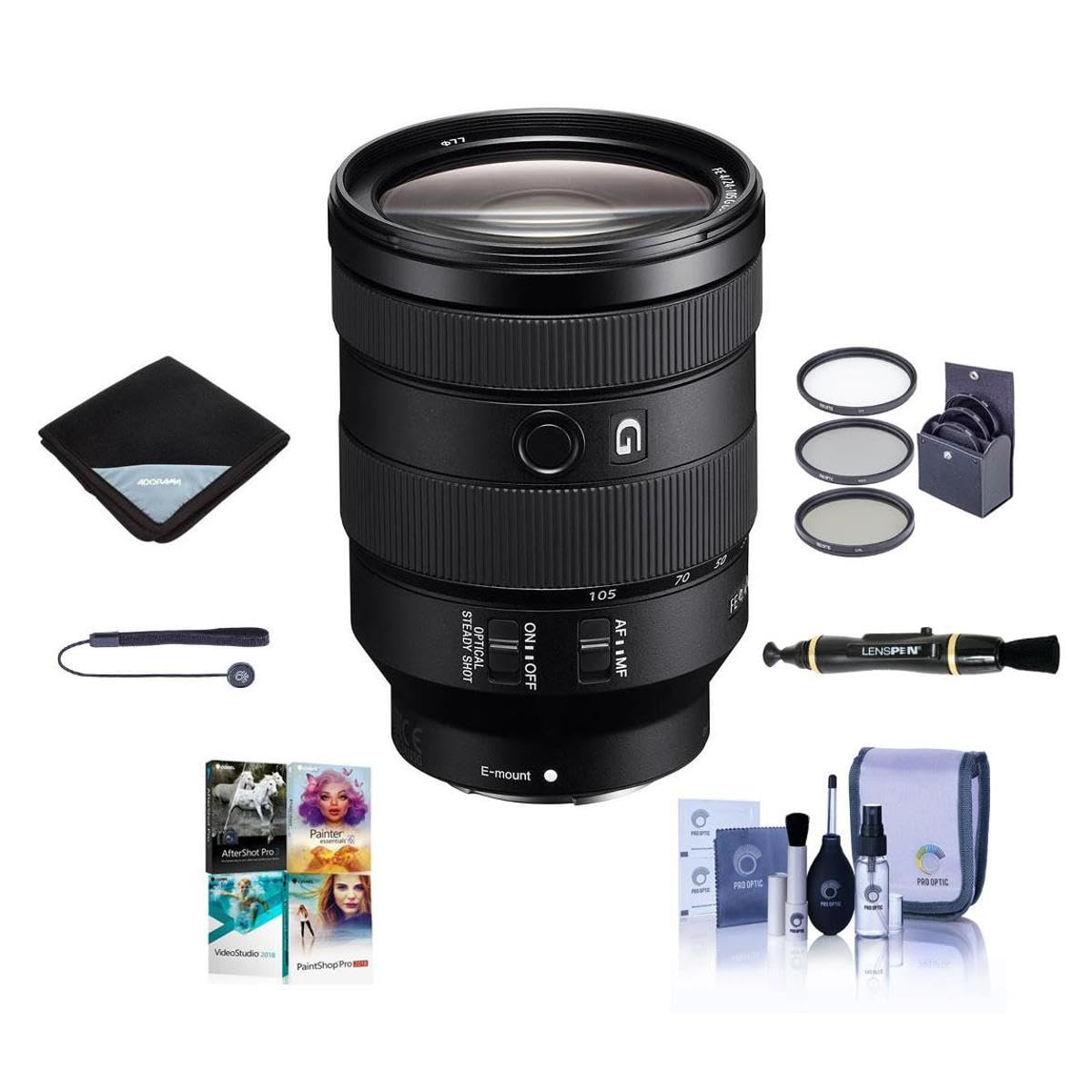 Amazon.com : Sony FE 24-105mm f/4 G OSS E-Mount Lens - Bundle W