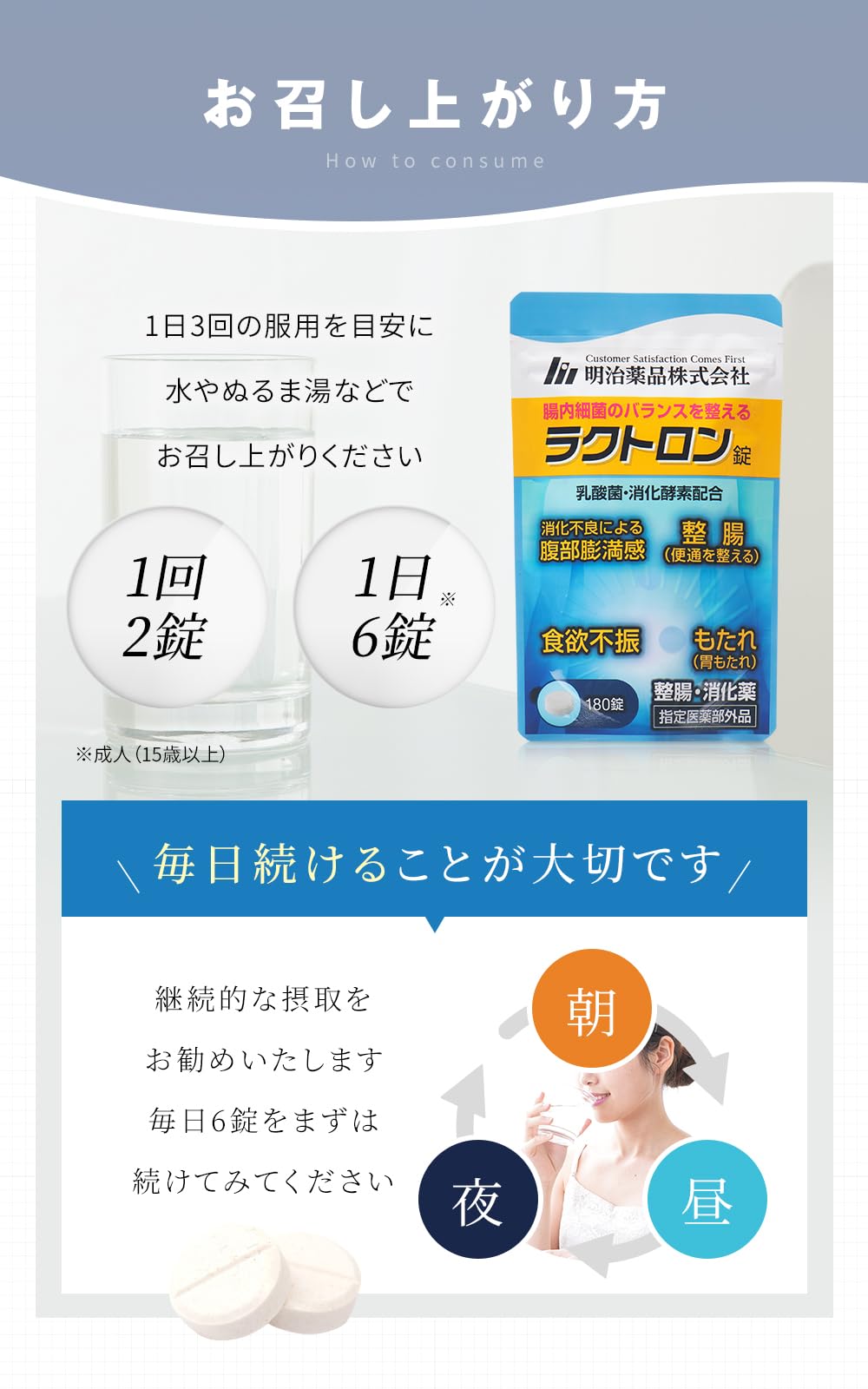 Amazon | 【指定医薬部外品】ラクトロン錠 180錠/30日分 明治薬品 生き