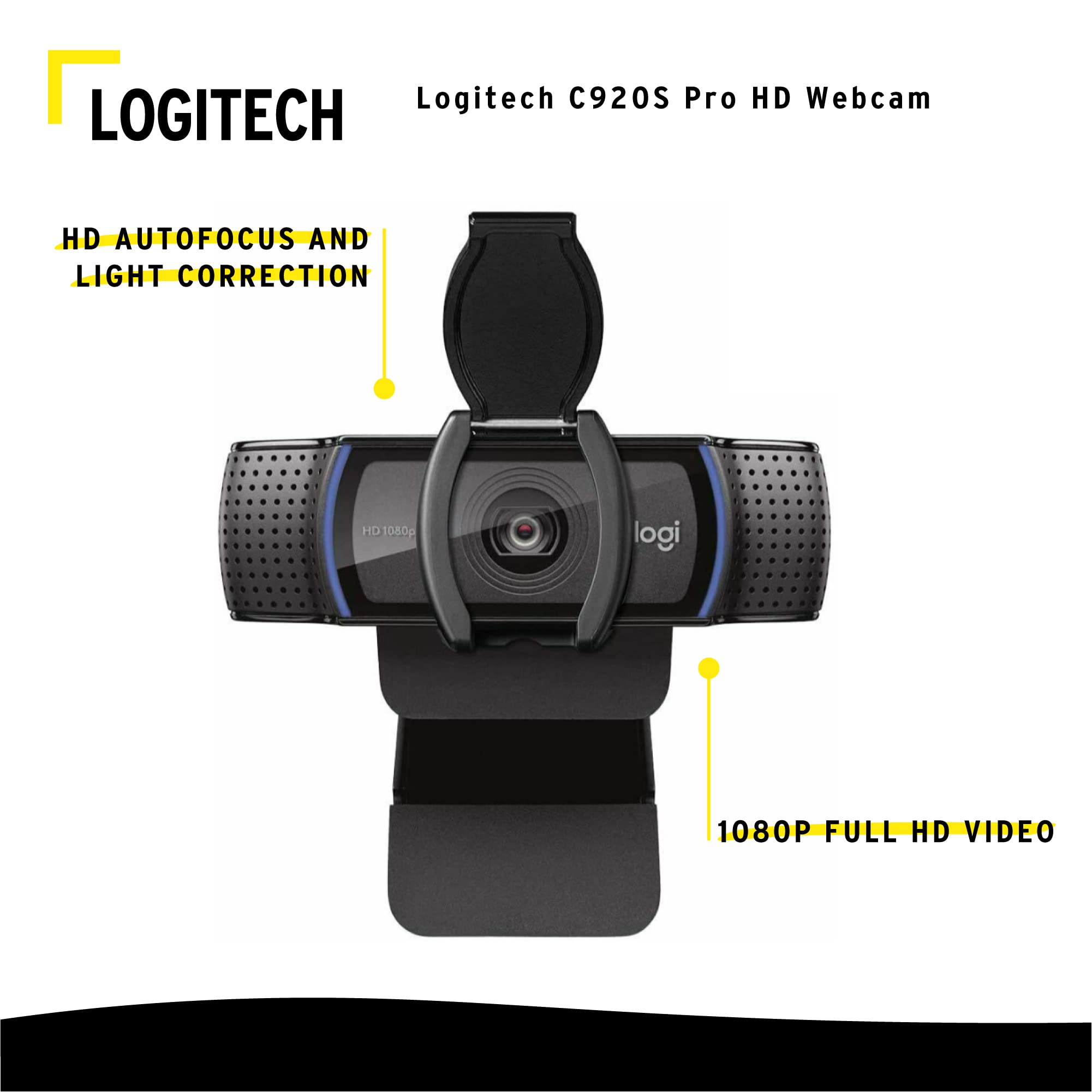 Amazon.co.jp: Logitech C920S Pro HD ウェブカメラ H390 USBヘッド